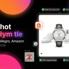 Jak zrobić zdjęcia na białym tle dla Allegro i Amazon: zegarek, buty i kosmetyki na idealnym, czystym tle.