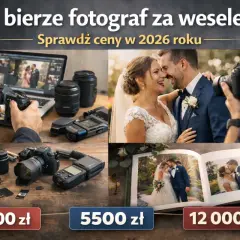 Ile kosztuje fotograf na wesele? Sprawdź ceny pakietów od 1500 zł do 12000 zł.