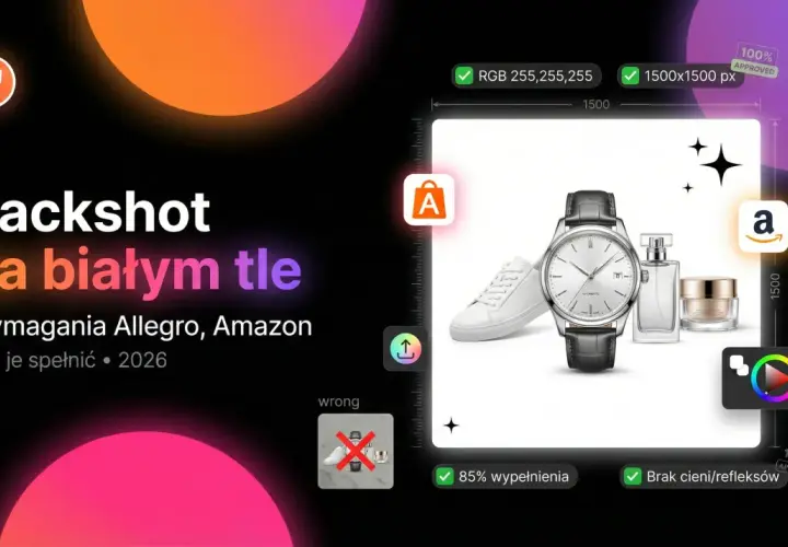 Jak zrobić zdjęcia na białym tle dla Allegro i Amazon: zegarek, buty i kosmetyki na idealnym, czystym tle.