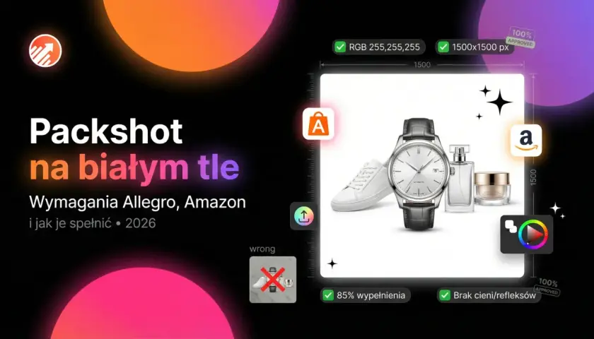Jak zrobić zdjęcia na białym tle dla Allegro i Amazon: zegarek, buty i kosmetyki na idealnym, czystym tle.