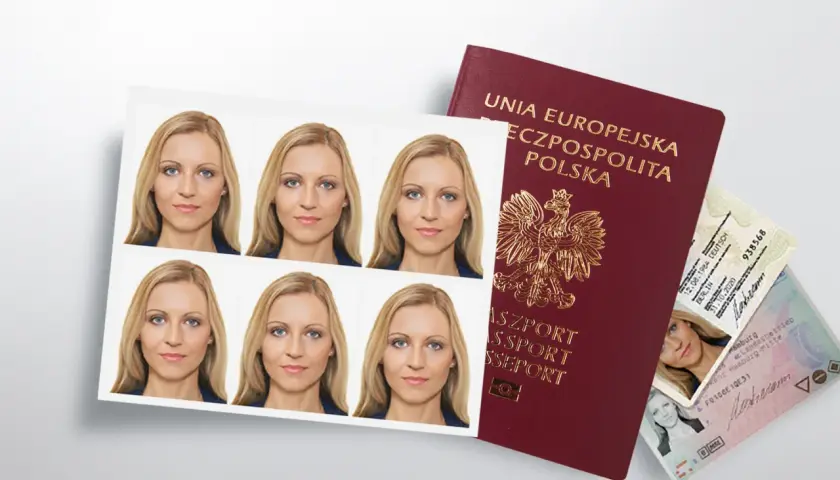 Zdjęcie do dowodu u fotografa to koszt, który warto ponieść dla idealnego ujęcia. Na zdjęciu widać paszport i odbitki z sesji.