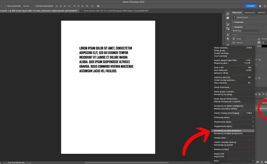 Jak wyjustować tekst w Photoshopie? Poradnik krok po kroku