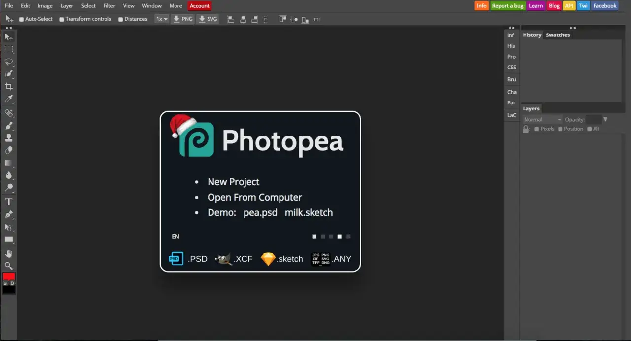 Photopena, darmowa alternatywa dla Photoshopa, oferuje opcje
